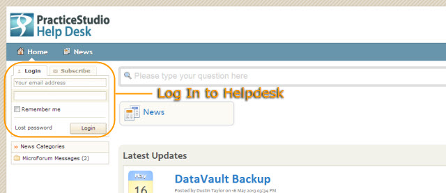 Helpdesk login